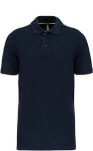 WK. Designed To Work WK270 - Men's short-sleeved contrasting DayToDay polo shirt Navy/Fluorescent Yellow