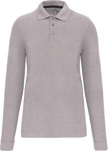 WK. Designed To Work WK276 - Men's long-sleeved polo shirt Oxford Grey