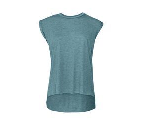 Bella + Canvas BE8804 - Women's rolled sleeve t-shirt Heather Deep Teal