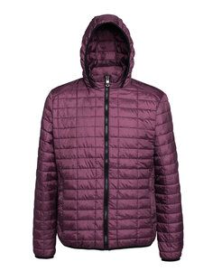 2786 TS023 -  HONEYCOMB HOODED JACKET Mulberry