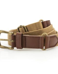 ASQUITH AND FOX AQ902 - FAUX LEATHER AND CANVAS BELT Camel