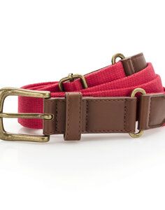 ASQUITH AND FOX AQ902 - FAUX LEATHER AND CANVAS BELT Cherry red