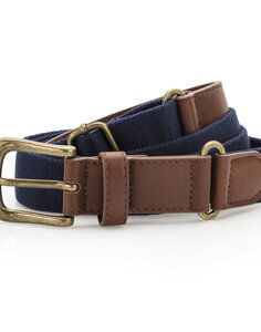 ASQUITH AND FOX AQ902 - FAUX LEATHER AND CANVAS BELT Navy
