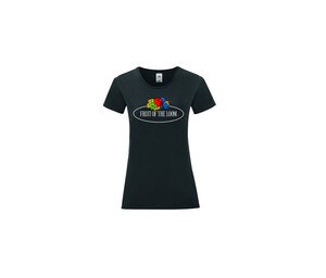 FRUIT OF THE LOOM VINTAGE SCV151 - Camiseta de mujer con logo de Fruit of the Loom Black