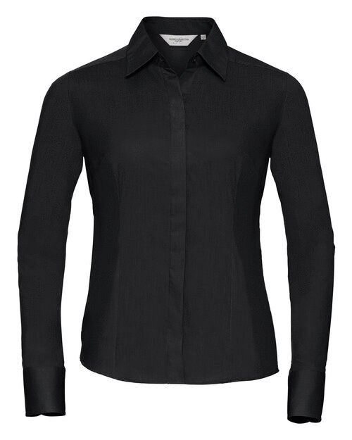 RUSSELL R924F - LADIES LONG SLEEVE FITTED POLYCOTTON POPLIN SHIRT