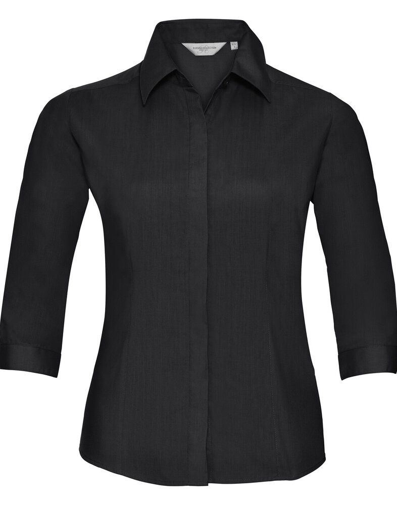 RUSSELL R926F - LADIES 3/4 SLEEVE POLYCOTTON POPLIN SHIRT