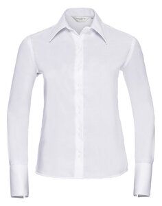 RUSSELL R956F - LADIES LONG SLEEVE ULTIMATE NON-IRON SHIRT White