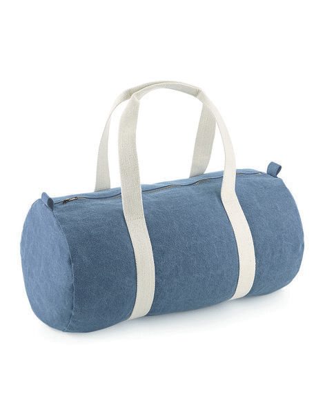 Bag Base BG646 - Versatile Denim Travel Barrel Bag with Zipper