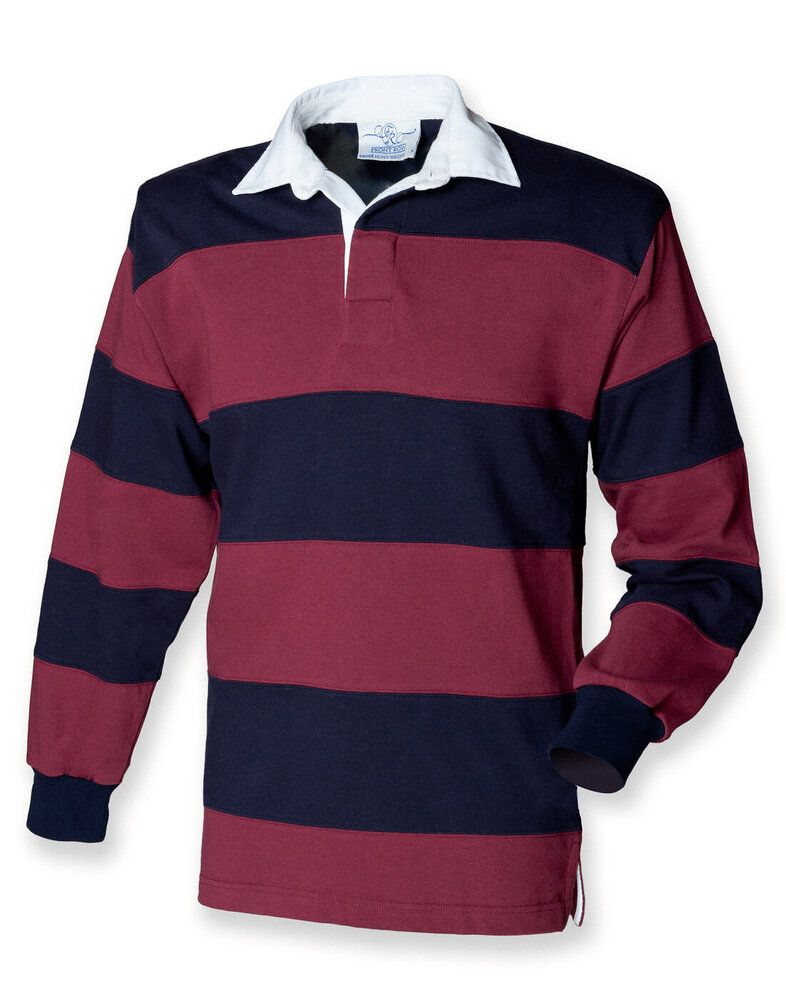 FRONT ROW FR008 - SEWN STRIPE LONG SLEEVE RUGBY SHIRT