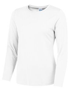 JUST COOL BY AWDIS JC012 - WOMENS LONG SLEEVE COOL T Arctic White