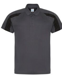 JUST COOL BY AWDIS JC043 - CONTRAST COOL POLO Charcoal/ Jet Black