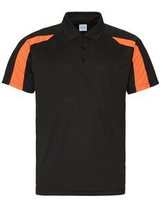 JUST COOL BY AWDIS JC043 - CONTRAST COOL POLO Jet Black / Electric Orange