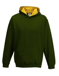 JUST HOODS BY AWDIS JH003J - KIDS VARSITY HOODIE Forest Green/ Gold