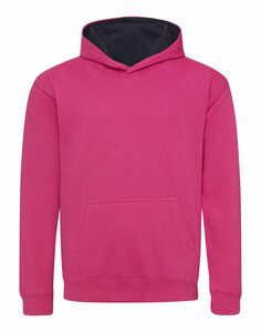 JUST HOODS BY AWDIS JH003J - KIDS VARSITY HOODIE Hot Pink/ French Navy