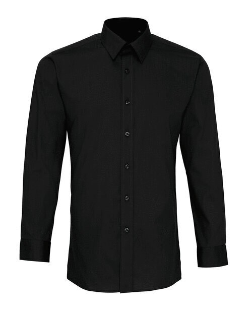 PREMIER WORKWEAR PR204 - MENS LONG SLEEVE FITTED POPLIN SHIRT