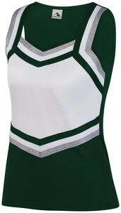 Augusta Sportswear 9141 - Girls Pike Shell Dark Green/White/Metallic Silver