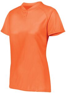 Augusta Sportswear 1567 - Ladies Attain Wicking Two Button Softball Jersey Power Orange