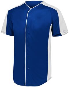 Augusta Sportswear 1655 - Full Button Baseball Jersey Navy/White