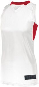 Augusta Sportswear 1732 - Ladies Step Back Basketball Jersey White/Red