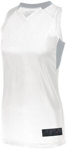 Augusta Sportswear 1732 - Ladies Step Back Basketball Jersey White/Silver