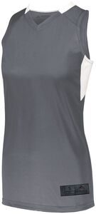 Augusta Sportswear 1732 - Ladies Step Back Basketball Jersey Graphite/White