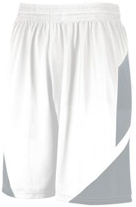 Augusta Sportswear 1733 - Step Back Basketball Shorts White/Silver