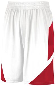 Augusta Sportswear 1734 - Youth Step Back Basketball Shorts White/Red