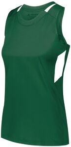 Augusta Sportswear 2437 - Girls Crossover Tank Dark Green/White