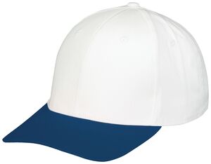Augusta Sportswear 6252 - Youth Rally Cotton Twill Cap Blanco / Azul marino