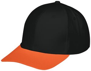 Augusta Sportswear 6252 - Youth Rally Cotton Twill Cap Black/Orange