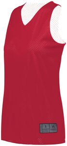 Augusta Sportswear 163 - Ladies Tricot Mesh Reversible 2.0 Jersey Scarlet/White