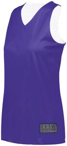 Augusta Sportswear 163 - Ladies Tricot Mesh Reversible 2.0 Jersey Purple/White