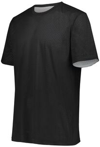 Augusta Sportswear 1602 - Short Sleeve Mesh Reversible Jersey Negro / Blanco
