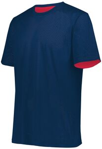Augusta Sportswear 1603 - Youth Short Sleeve Mesh Reversible Jersey NAVY / SCARLET