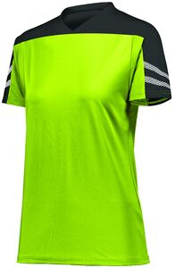 HighFive 322952 - Ladies Anfield Soccer Jersey  Lime/ Black/ White