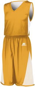 Russell 5R5DLB - Youth Undivided Single Ply Reversible Jersey Gold/White