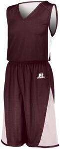 Russell 5R5DLB - Youth Undivided Single Ply Reversible Jersey Maroon/White
