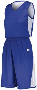 Russell 5R5DLX - Ladies Undivided Single Ply Reversible Jersey Royal/White