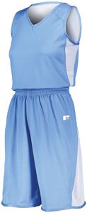 Russell 5R5DLX - Ladies Undivided Single Ply Reversible Jersey Columbia Blue/White