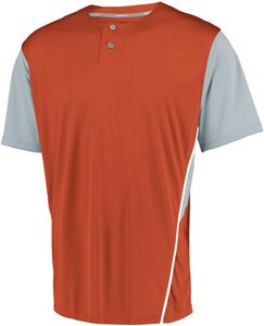 Russell 3R6X2M - Performance Two Button Color Block Jersey Burnt Orange/Baseball Grey