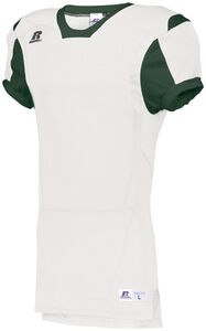 Russell S6793M - Color Block Game Jersey White/Dark Green