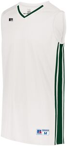 Russell 4B1VTB - Youth Legacy Basketball Jersey White/Dark Green