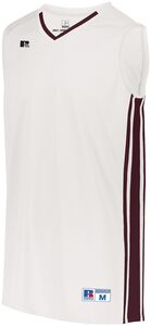 Russell 4B1VTB - Youth Legacy Basketball Jersey White/Maroon