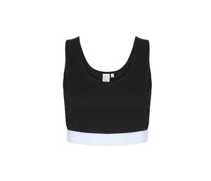 SF Women SK236 - Damens Cropped T-Shirt Black / White
