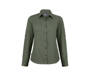 Craghoppers CES002 - Long sleeve shirt in Women's recycled polyester Dark Cedar Green