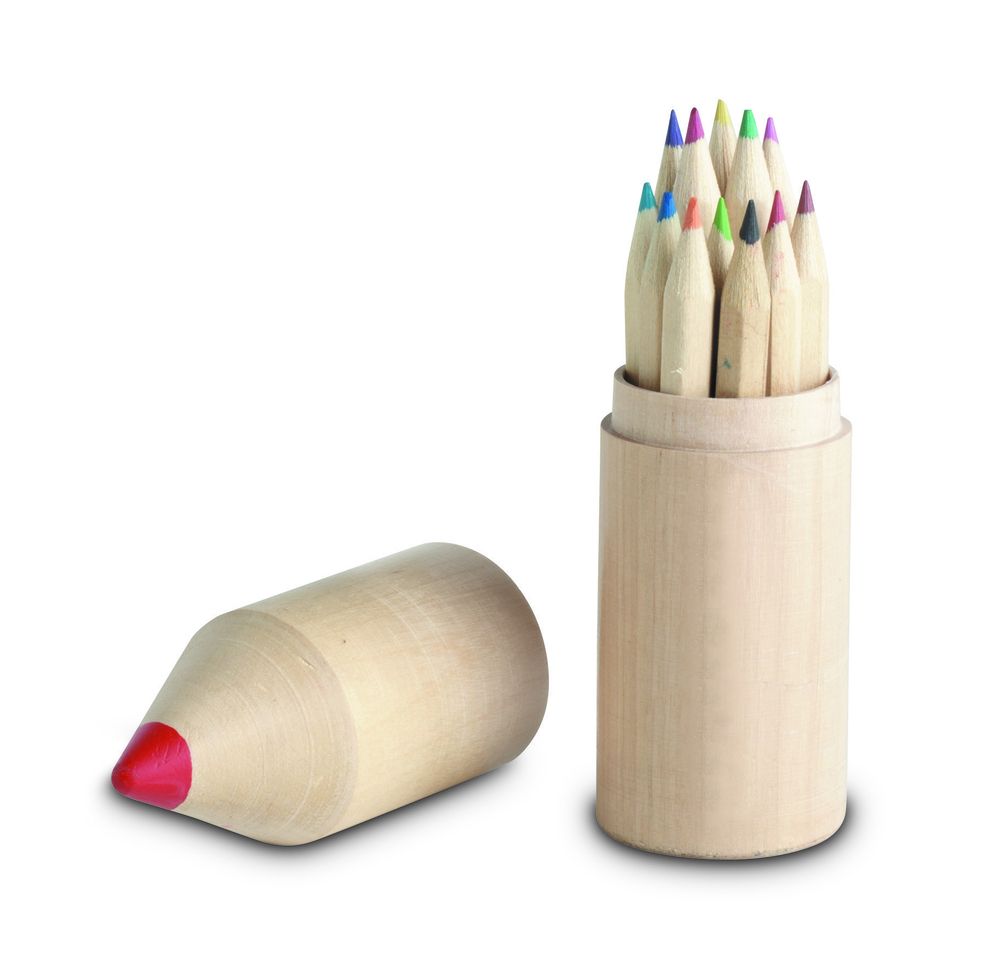 GiftRetail IT2691 - COLORET 12 pencils in wooden box