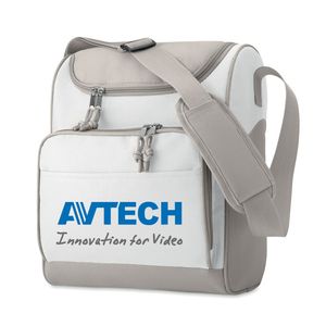 GiftRetail IT3101 - ZIPPER Cooler bag with front pocket White