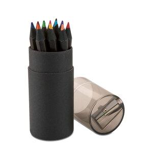GiftRetail IT3630 - BLOCKY 12 crayons de couleurs noirs