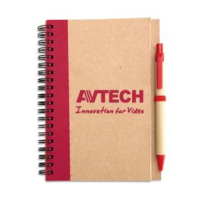 GiftRetail IT3775 - SONORA PLUS B6 recycled notebook with pen Red
