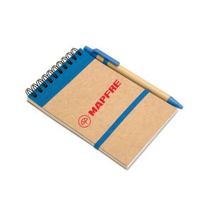 GiftRetail IT3789 - SONORA A6 recycled notepad with pen Blue